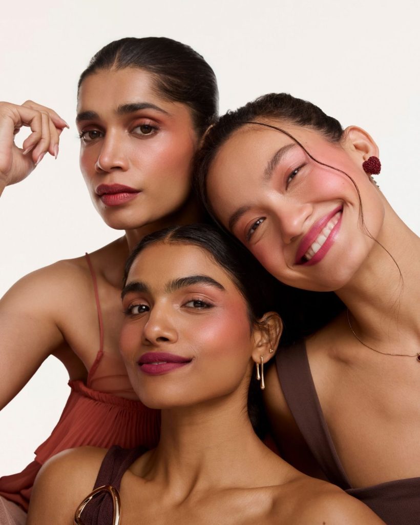 Fresh glowing skin with minimal makeup