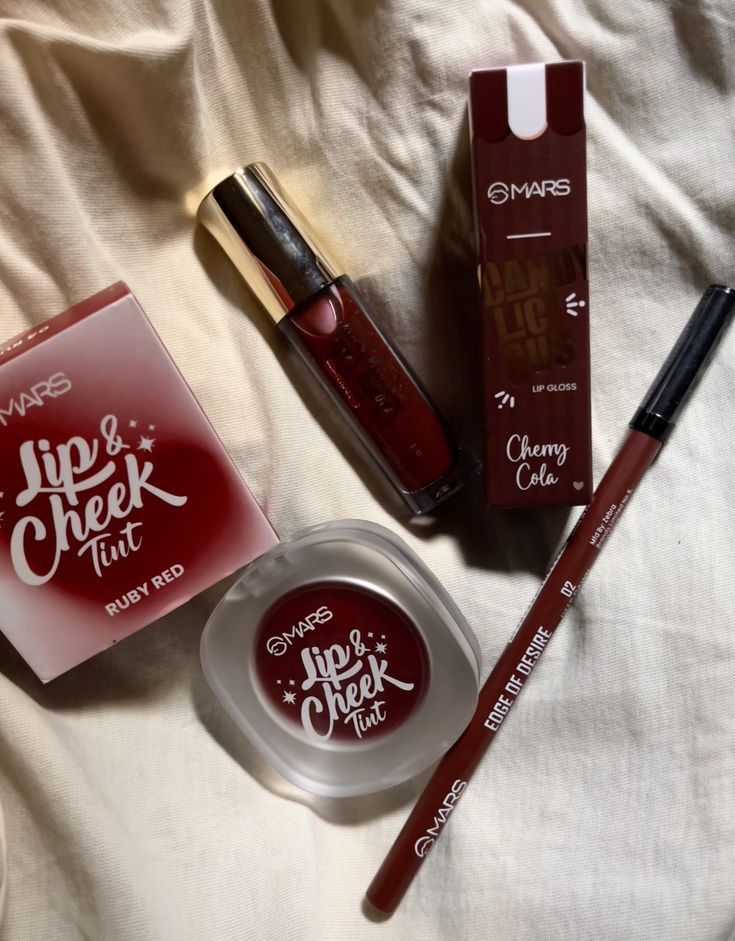 MARS lip and cheek tint with natural rosy finish