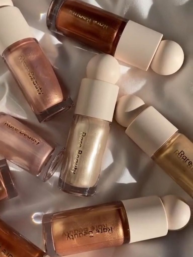 Collection of highlighters with shimmer and glow finishes