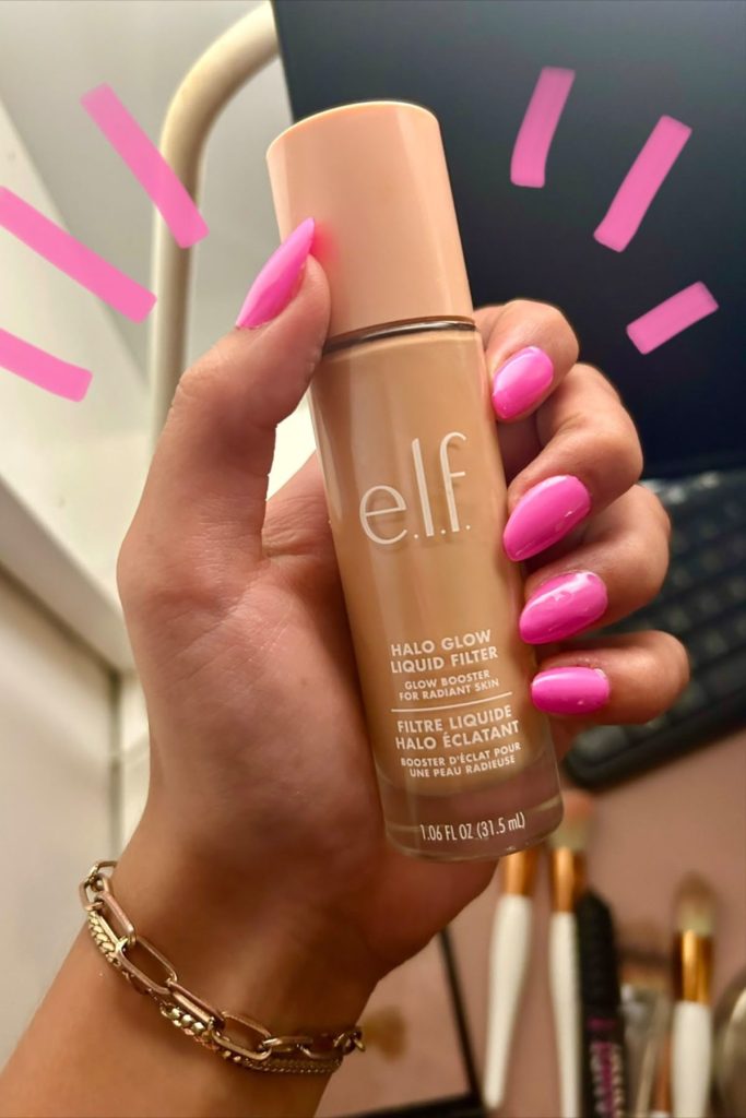 e.l.f. foundation bottle with natural skin-like finish